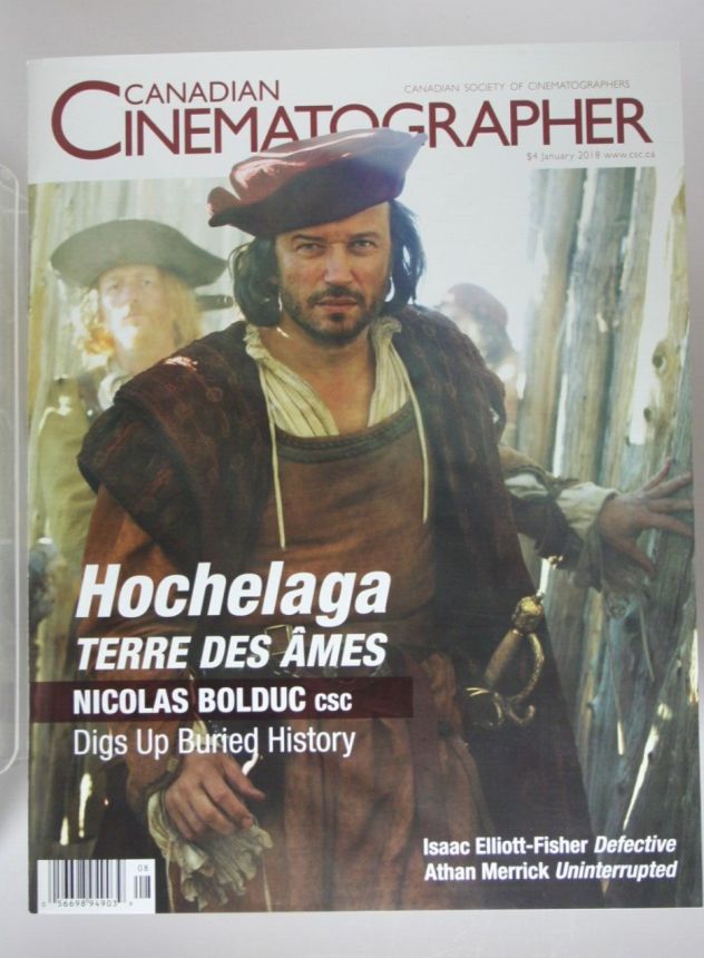 CANADIAN CINEMATOGRAPHER magazine side cover  January 2018