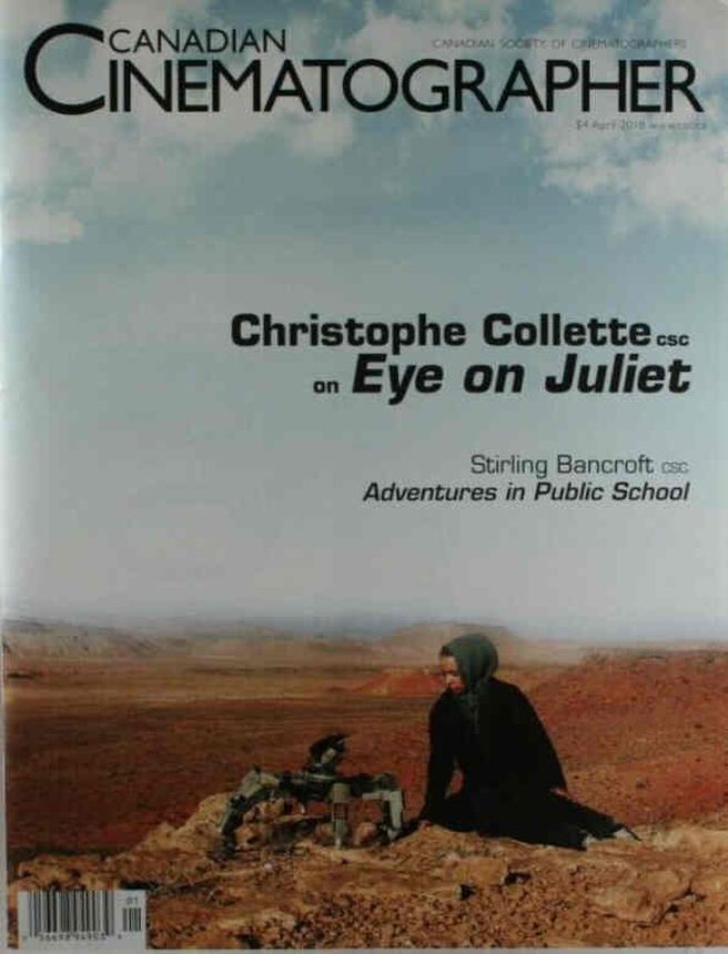 CANADIAN CINEMATOGRAPHER magazine side cover  April 2018