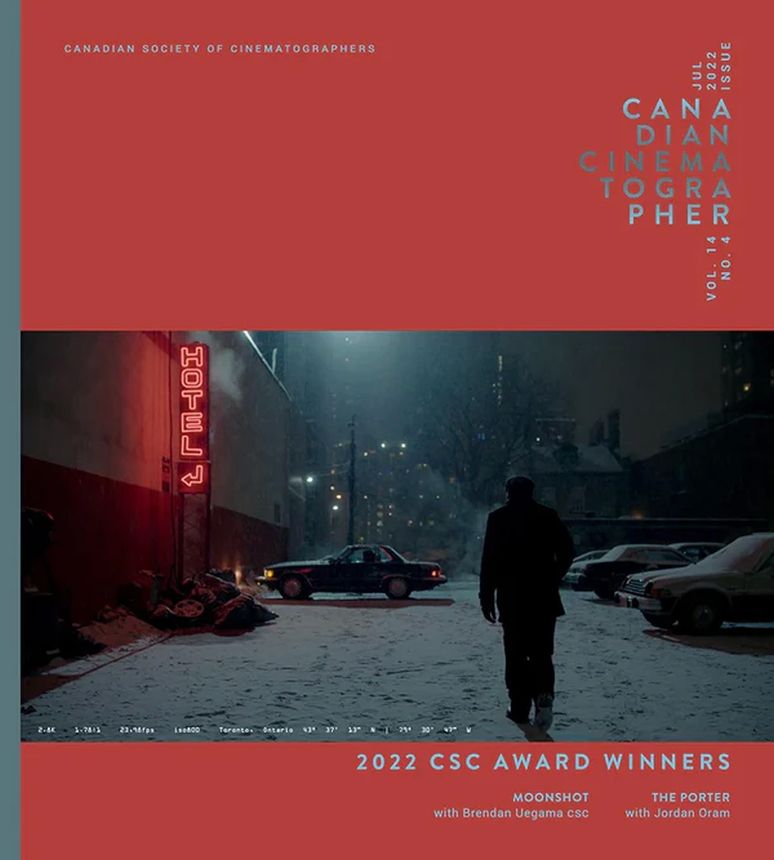 CANADIAN CINEMATOGRAPHER magazine side cover  July 2022