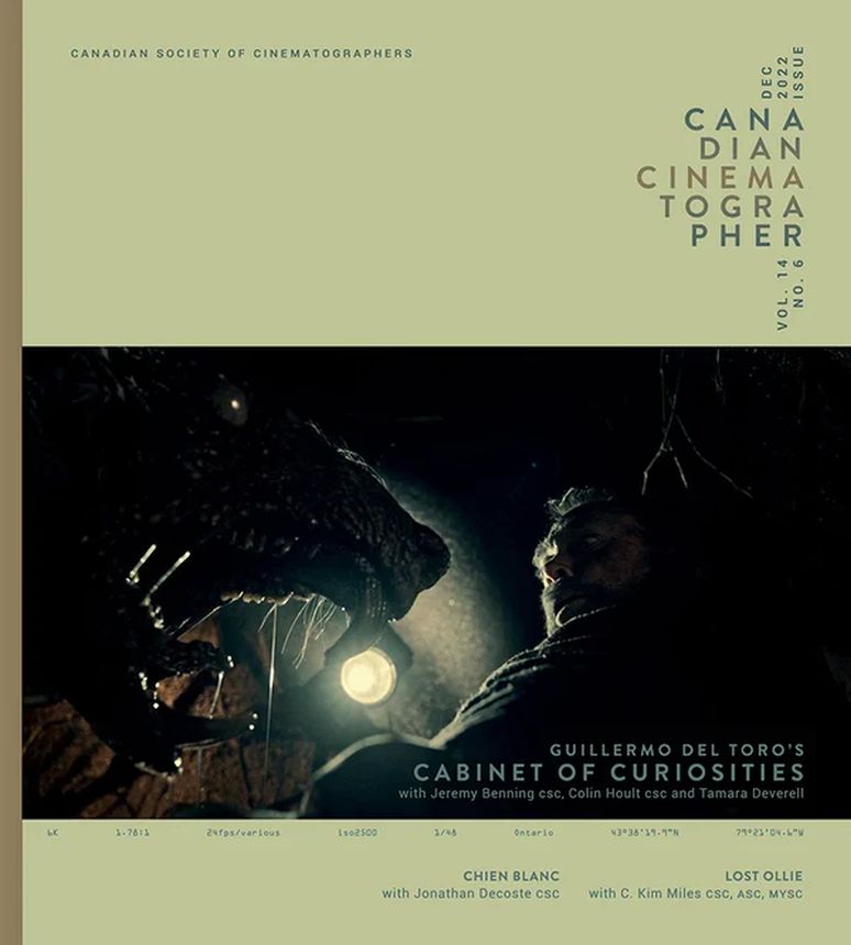 CANADIAN CINEMATOGRAPHER magazine side cover  December 2022