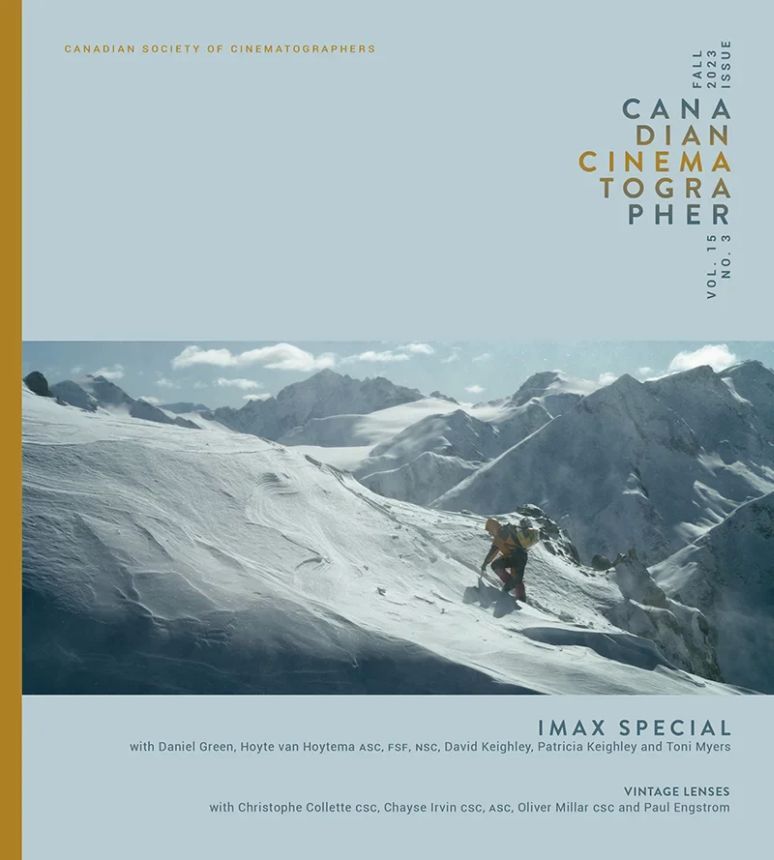 CANADIAN CINEMATOGRAPHER magazine side cover Fall 2023