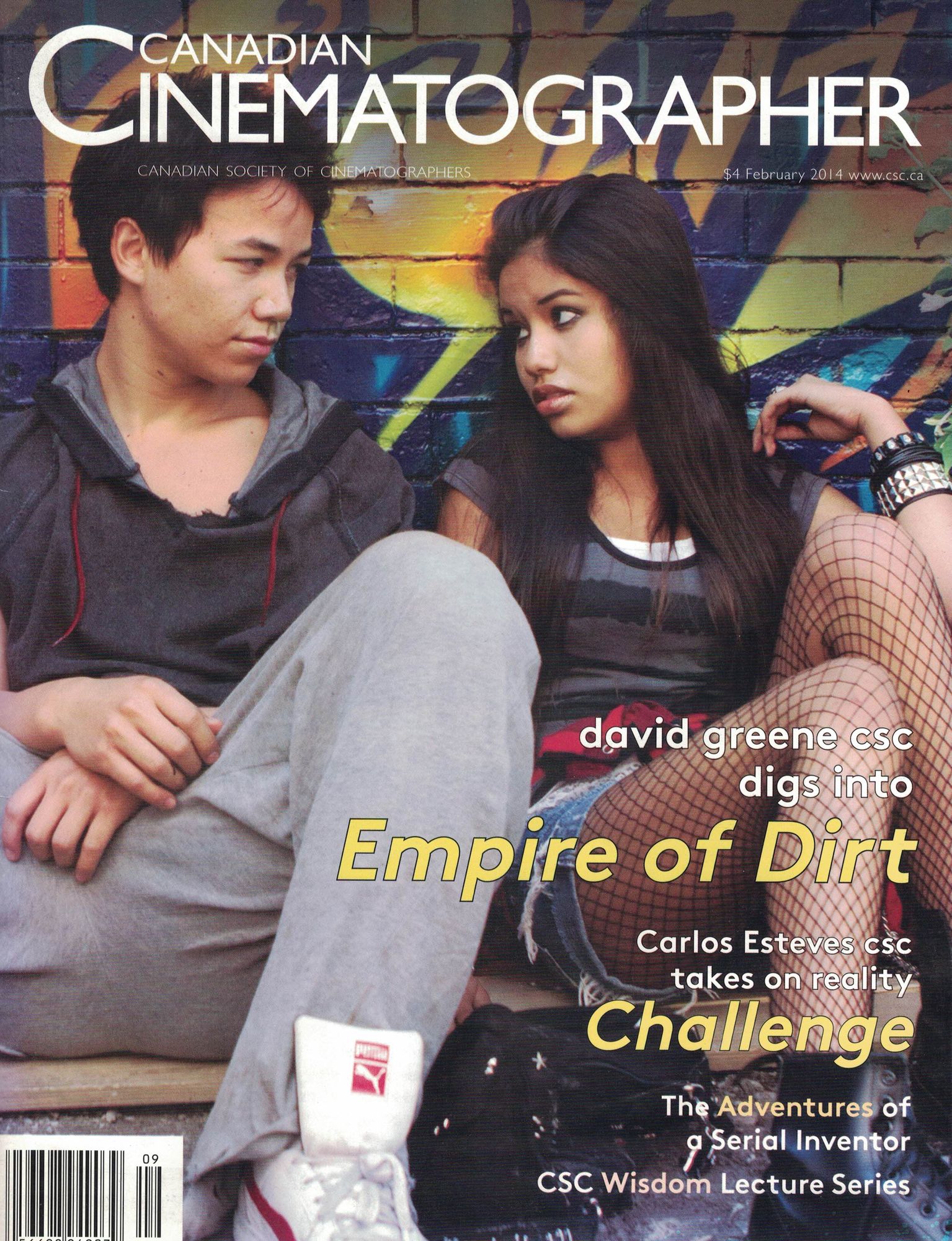 CANADIAN CINEMATOGRAPHER magazine side cover  Vol 5 No  9  February 2014