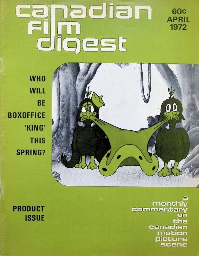CANADIAN FILM DIGEST magazine side cover  April 1972