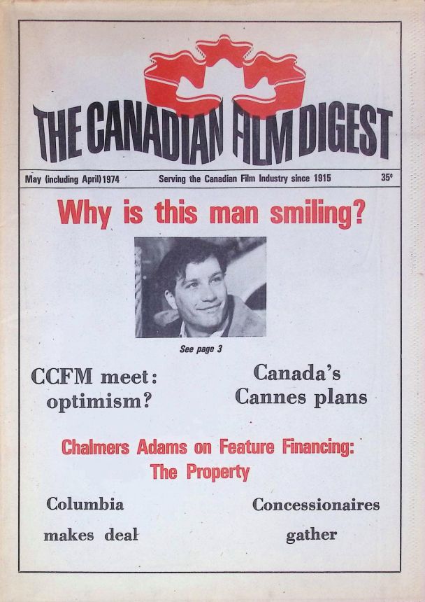 CANADIAN FILM DIGEST magazine side cover  April/May 1974