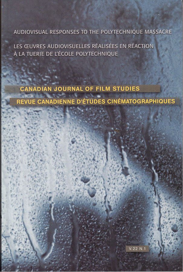 CANADIAN JOURNAL OF FILM STUDIES magazine side cover  Vol 22 No 1 Spring 2013