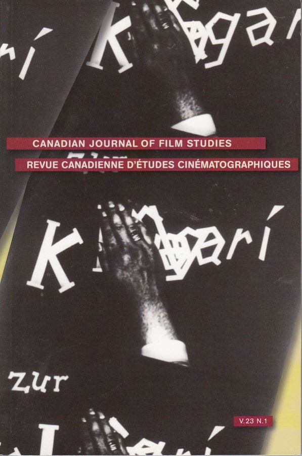 CANADIAN JOURNAL OF FILM STUDIES magazine side cover  Vol 23 No 1 Spring 2014