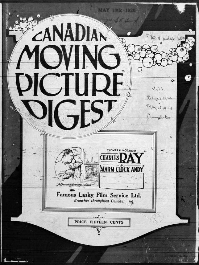 CANADIAN MOVING PICTURE DIGEST magazine side cover 18 May 1920