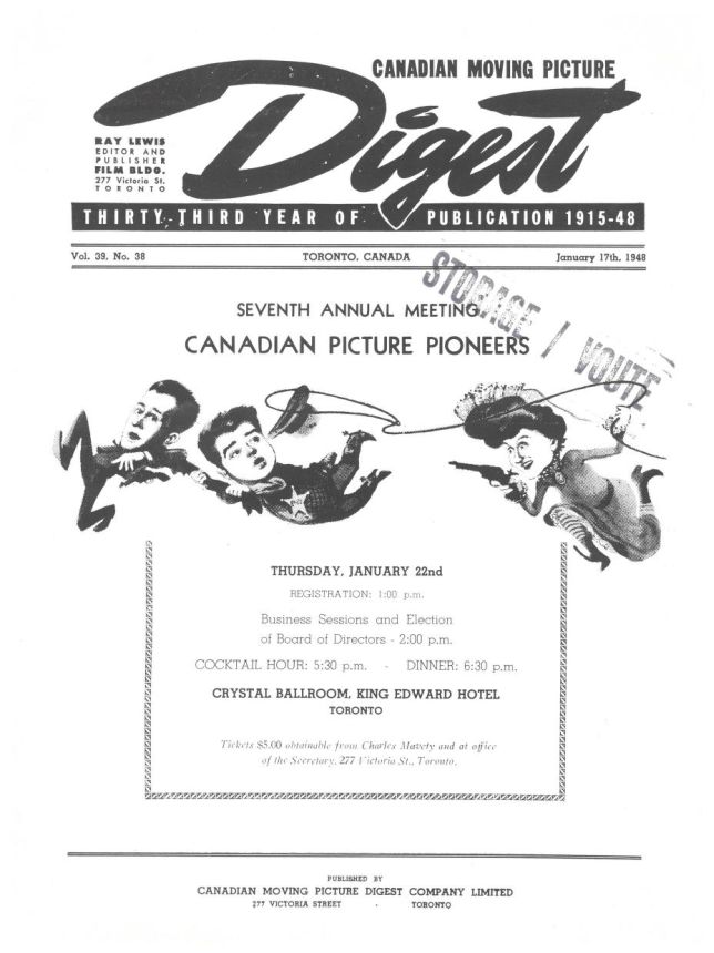 CANADIAN MOVING PICTURE DIGEST magazine side cover 17 January 1948
