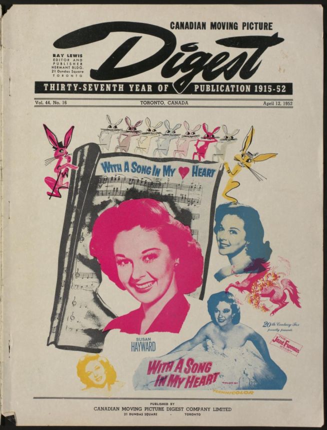 CANADIAN MOVING PICTURE DIGEST magazine side cover 12 April 1952
