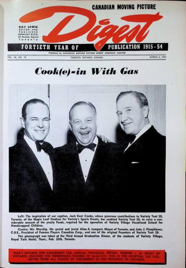 CANADIAN MOVING PICTURE DIGEST magazine side cover 6 March 1954