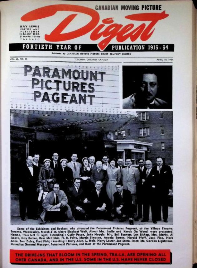 CANADIAN MOVING PICTURE DIGEST magazine side cover 10 April 1954