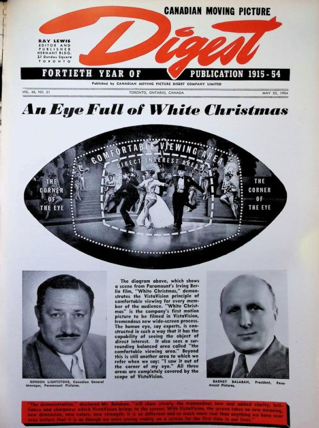 CANADIAN MOVING PICTURE DIGEST magazine side cover 22 May 1954