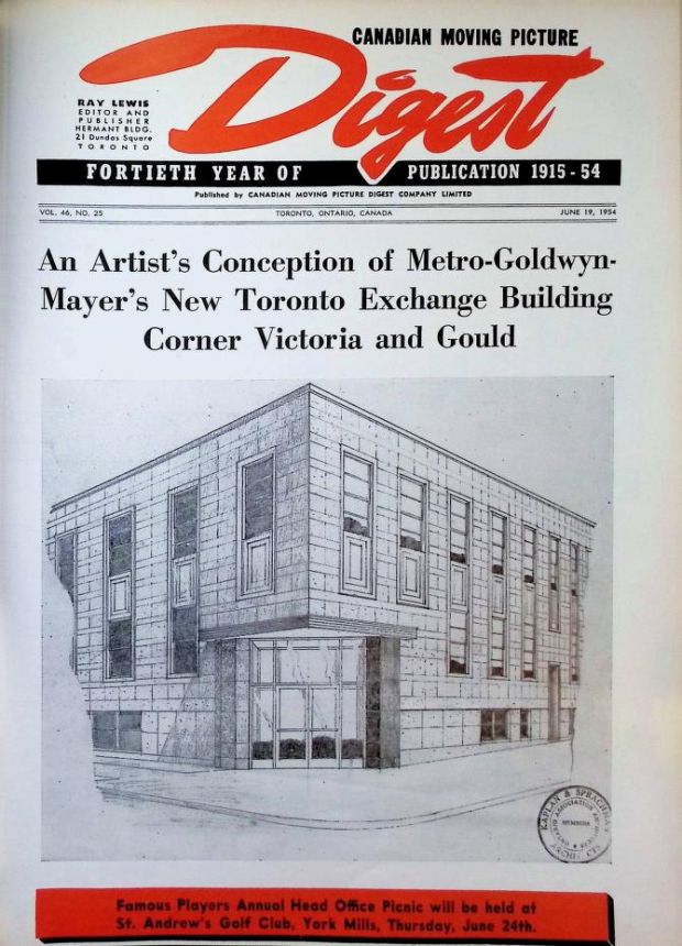 CANADIAN MOVING PICTURE DIGEST magazine side cover 19 June 1954