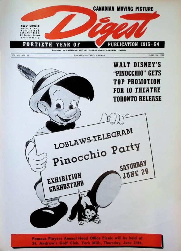 CANADIAN MOVING PICTURE DIGEST magazine side cover 26 June 1954