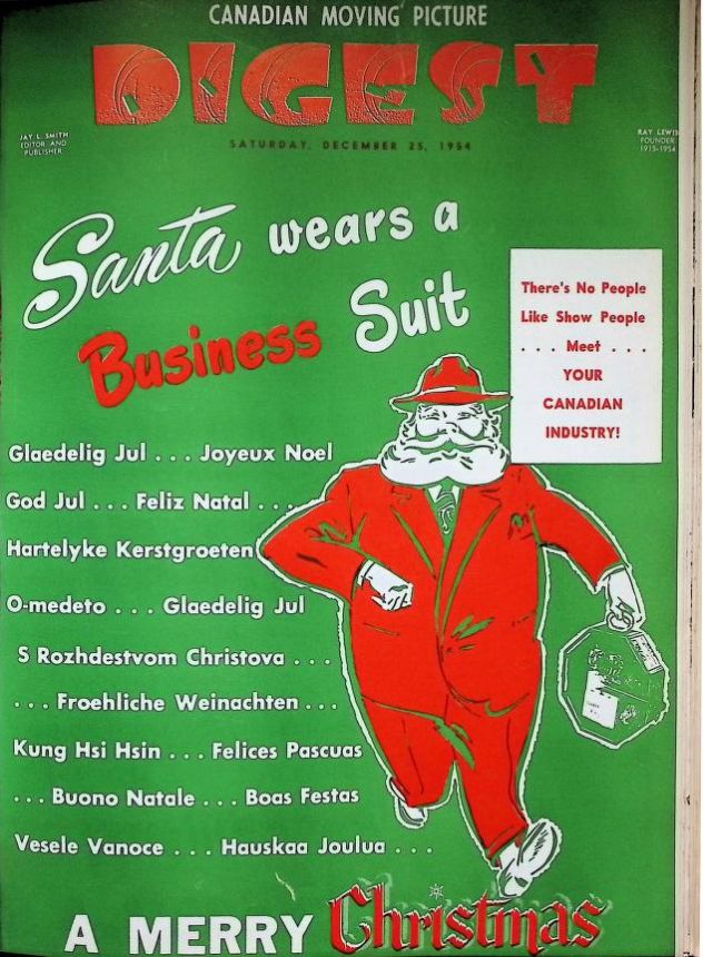 CANADIAN MOVING PICTURE DIGEST magazine side cover 25 December 1954