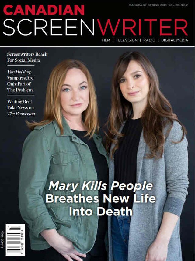 CANADIAN SCREENWRITER magazine side cover Spring 2018