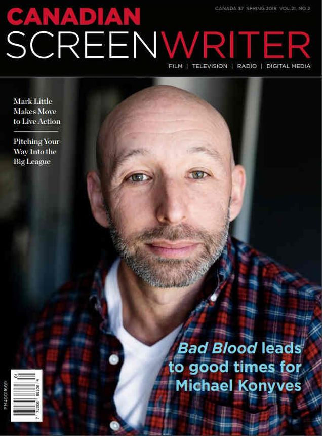 CANADIAN SCREENWRITER magazine side cover Spring 2019