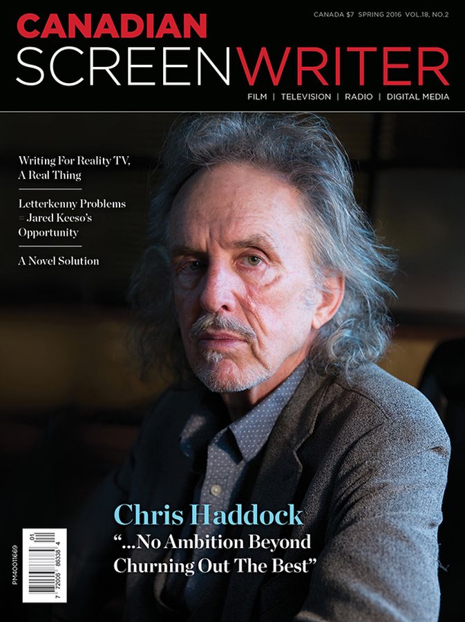CANADIAN SCREENWRITER magazine side cover Spring 2016