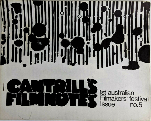 CANTRILLS FILMNOTES magazine side cover Issue 5  August 1971