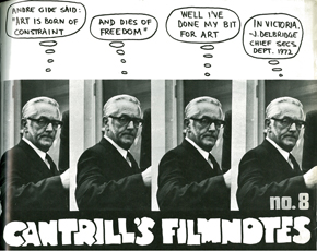 CANTRILLS FILMNOTES magazine side cover Issue 8 June 1972