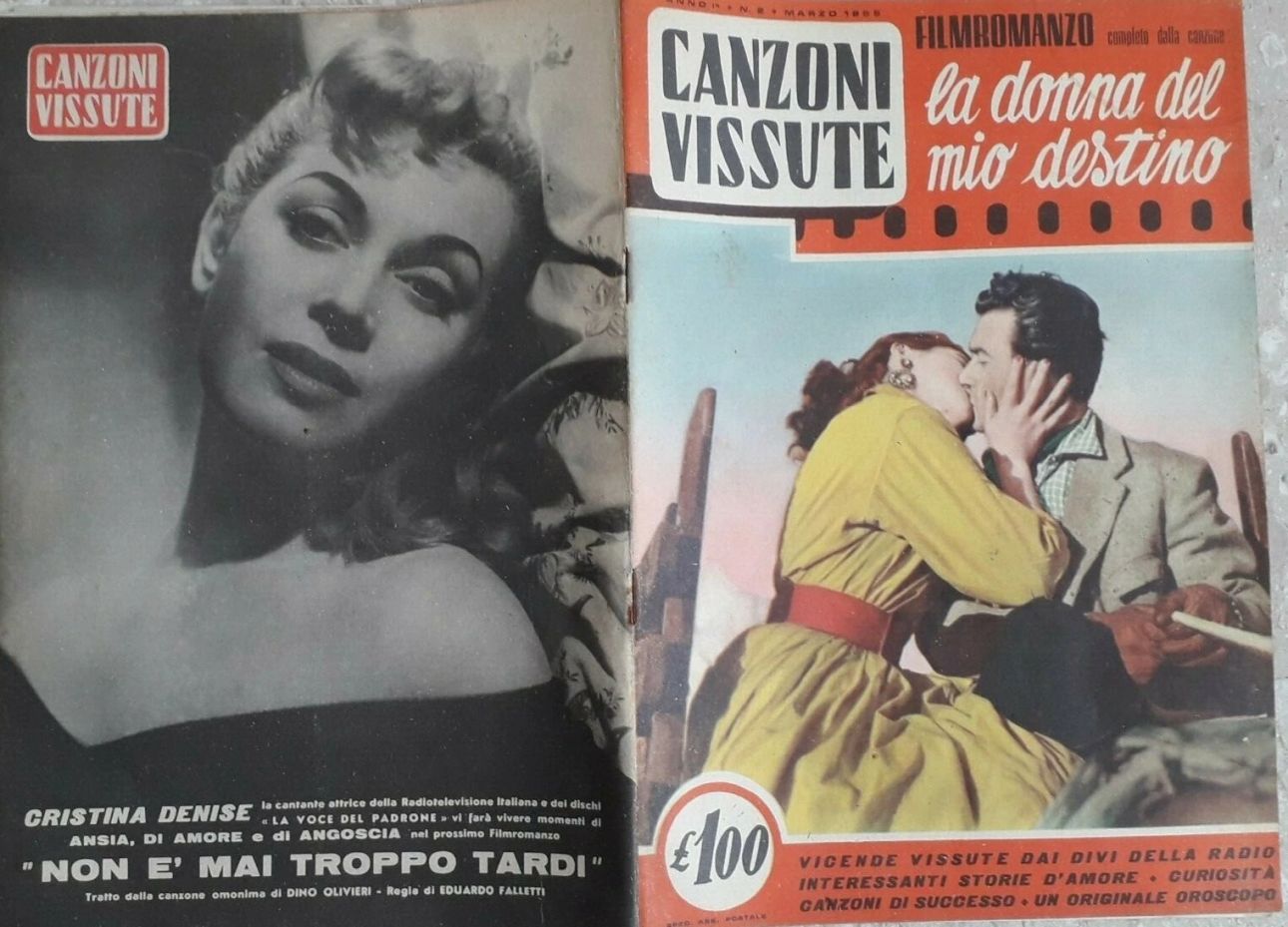CANZONI VISSUTE magazine side cover  March 1955
