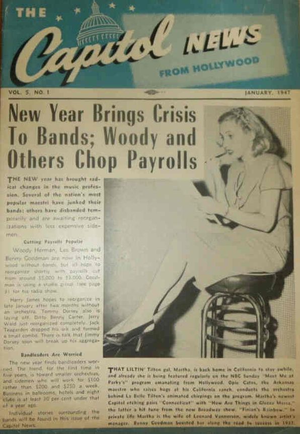 CAPITOL NEWS magazine side cover  January 1947