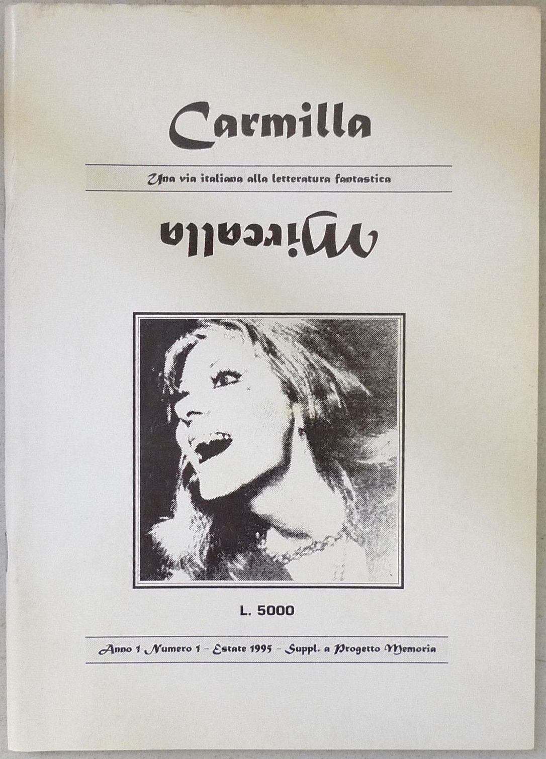 CARMILLA magazine side cover Issue 1 Summer 1995