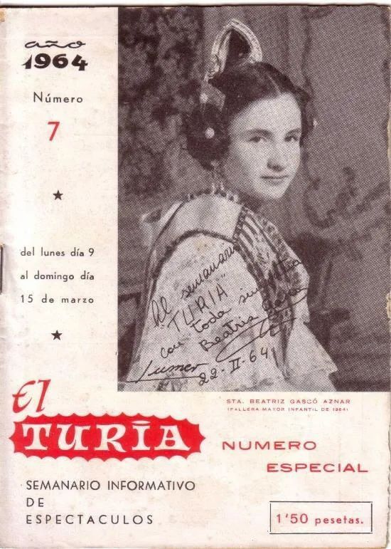 CARTELERA TURIA magazine side cover Issue 7 15 March 1964