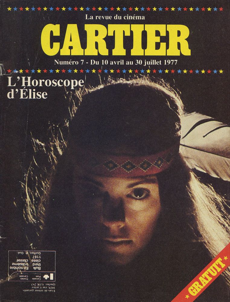 CINEMA CARTIER magazine side cover Issue 7 April-July 1977