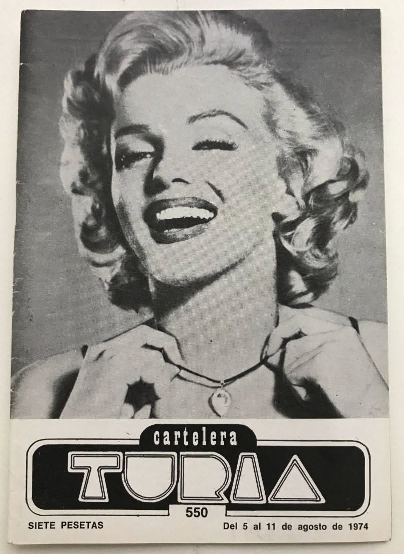 CARTELERA TURIA magazine side cover Issue 550 5 August 1974