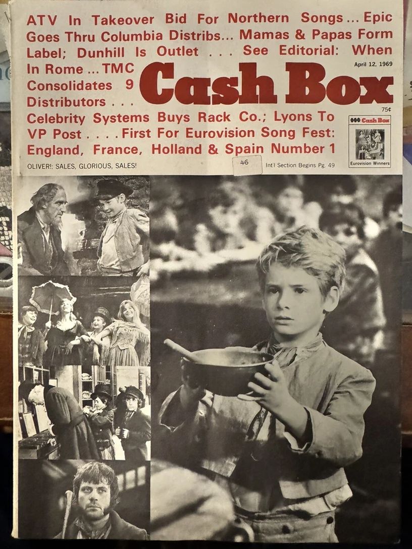 CASH BOX magazine side cover 12 April 1969