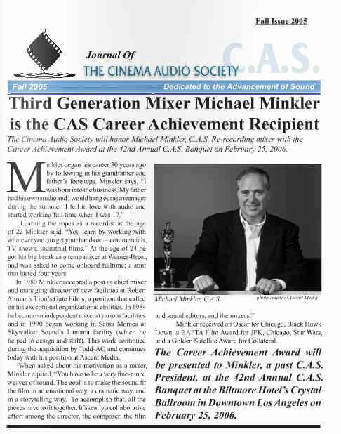 CAS.QUARTERLY magazine side cover Fall 2005