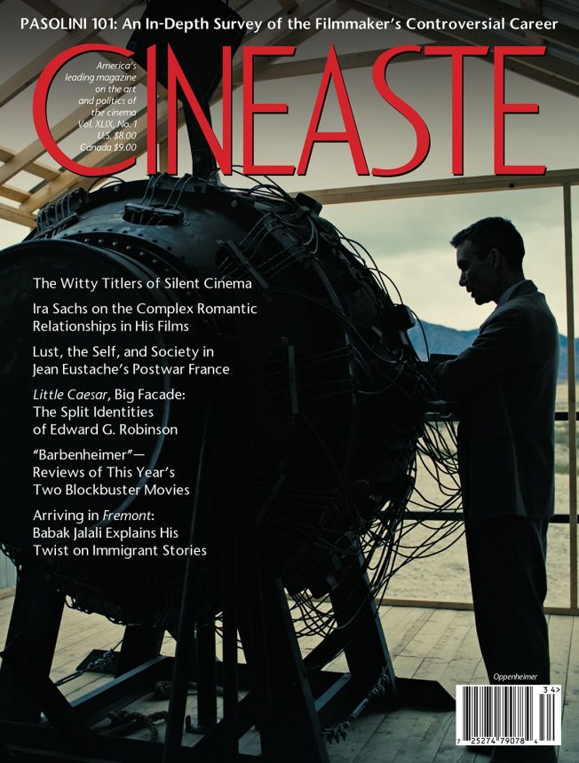 CINEASTE magazine side cover Issue 34 Winter 2023