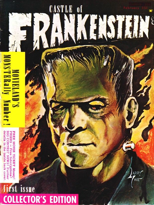 CASTLE OF FRANKENSTEIN magazine side cover Issue 1  Vol 1 # 1 January 1962