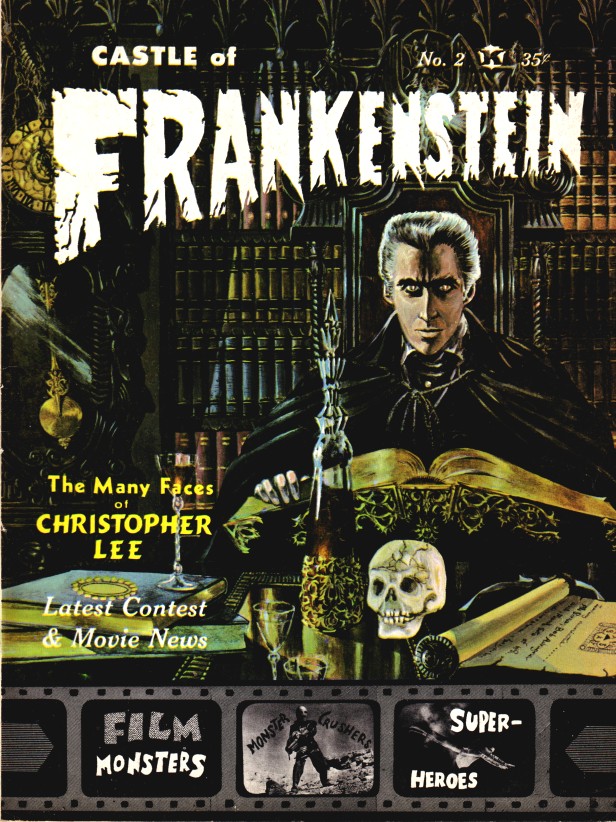 CASTLE OF FRANKENSTEIN magazine side cover Issue 2  Vol 1 # 2  1962