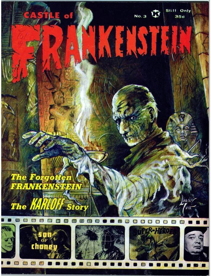 CASTLE OF FRANKENSTEIN magazine side cover Issue 3  Vol 1 # 3  1963