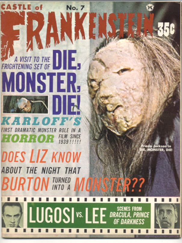 CASTLE OF FRANKENSTEIN magazine side cover Issue 7  Vol  2 # 3  1965