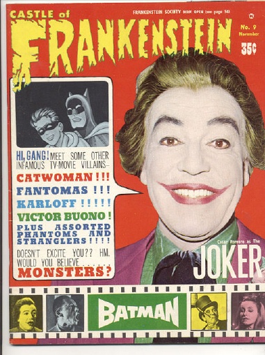 CASTLE OF FRANKENSTEIN magazine side cover Issue 9  Vol  3 # 1 November 1966