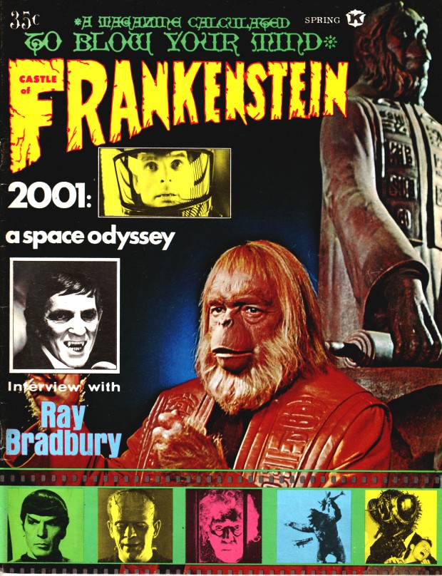 CASTLE OF FRANKENSTEIN magazine side cover Issue 13  Vol  4 # 1  1969