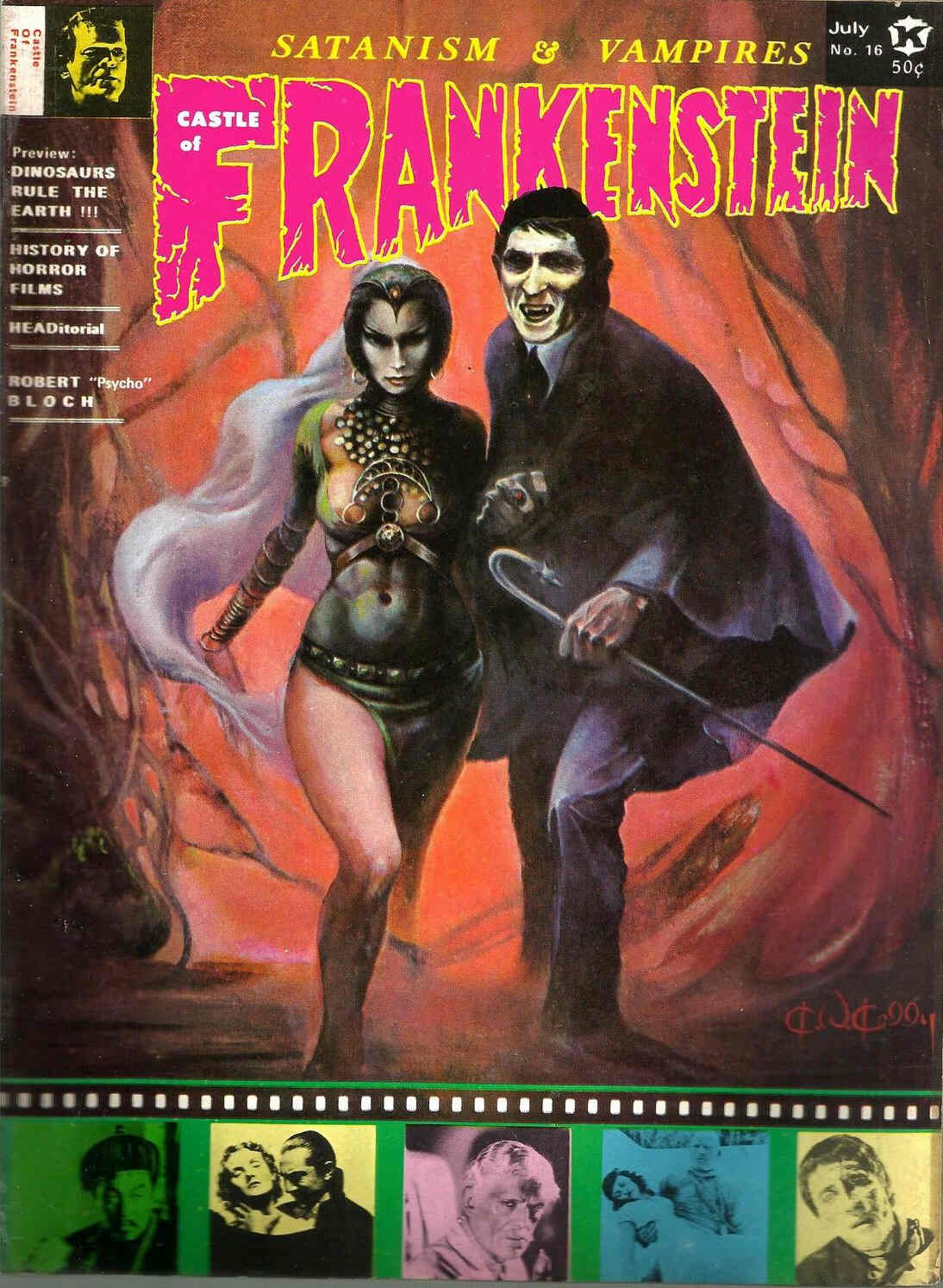CASTLE OF FRANKENSTEIN magazine side cover Issue 16  Vol  4 # 4  1971