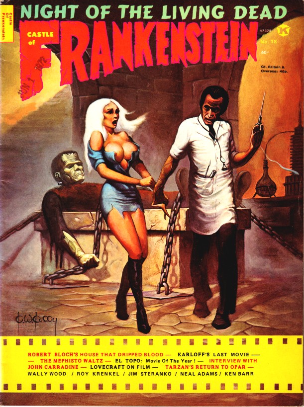 CASTLE OF FRANKENSTEIN magazine side cover Issue 18  Vol  5 # 2  1972