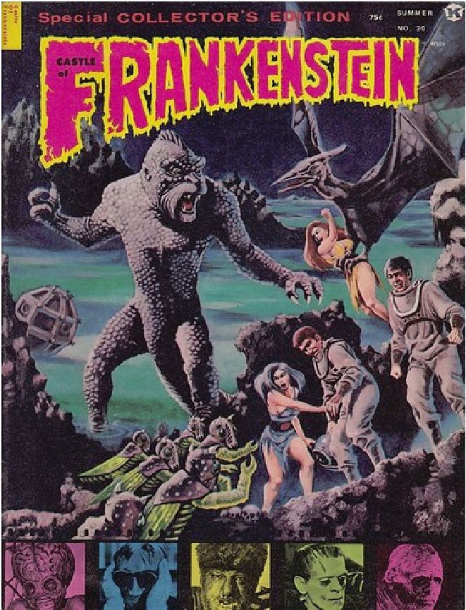 CASTLE OF FRANKENSTEIN magazine side cover Issue 20  Vol  5 # 4  1973