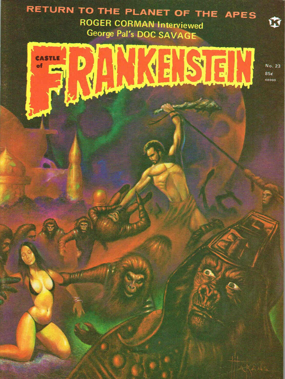 CASTLE OF FRANKENSTEIN magazine side cover Issue 23  Vol  6 # 3  1974