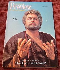CATHOLIC PREVIEW OF ENTERTAINMENT magazine side cover  July 1959