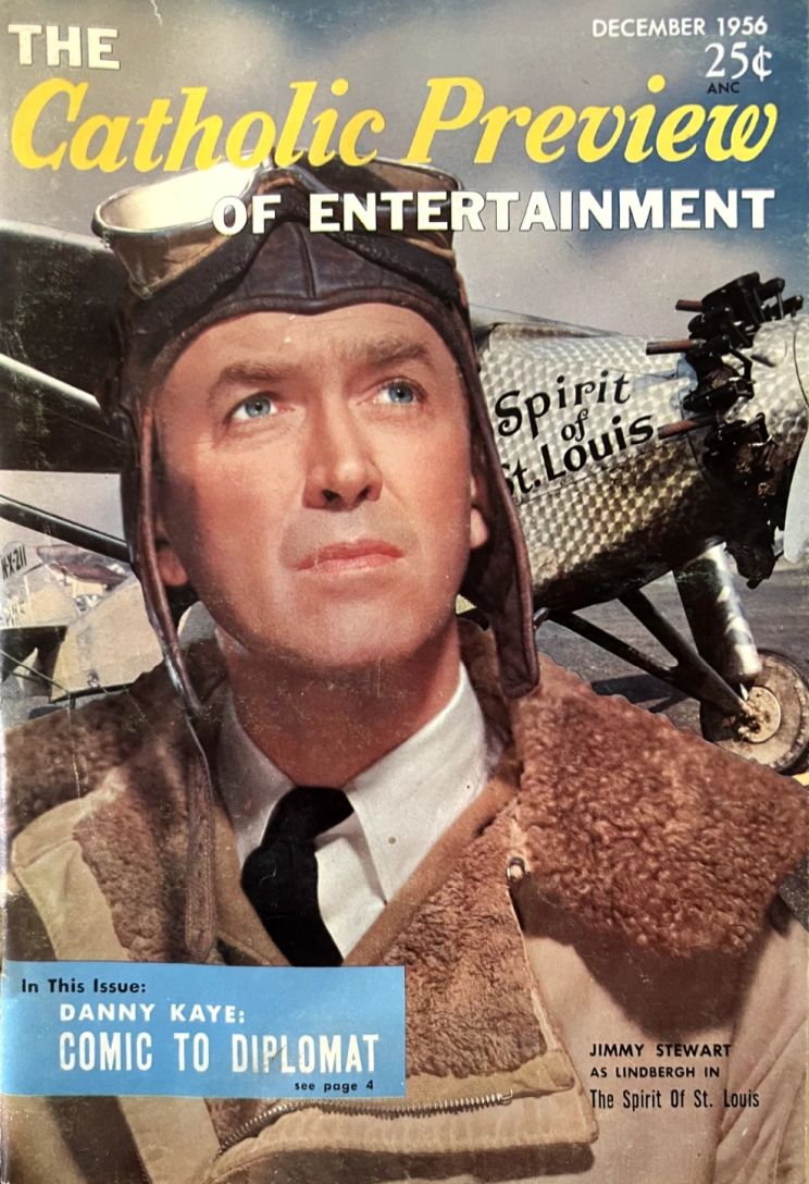 CATHOLIC PREVIEW OF ENTERTAINMENT magazine side cover  December 1956