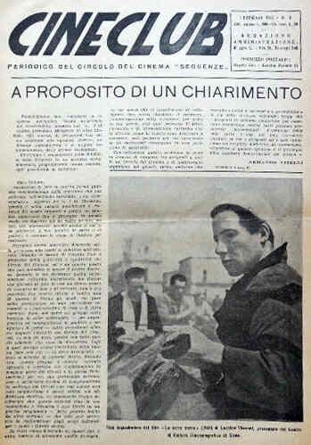 CINECLUB (50s) magazine side cover Issue 5  1951
