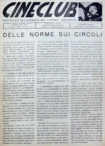 CINECLUB (50s) magazine side cover Issue 6  1951