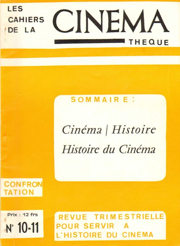 CAHIERS DE LA CINEMATHEQUE magazine side cover Issue 10/11  1973