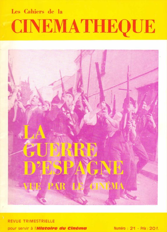 CAHIERS DE LA CINEMATHEQUE magazine side cover Issue 21  1976