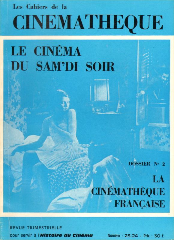 CAHIERS DE LA CINEMATHEQUE magazine side cover Issue 23/24  1977